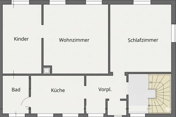 Grundriss 3 Zimmer Wohnung Obergeschossen- Grundriss 3 Zimmer Wohnung Obergeschoss